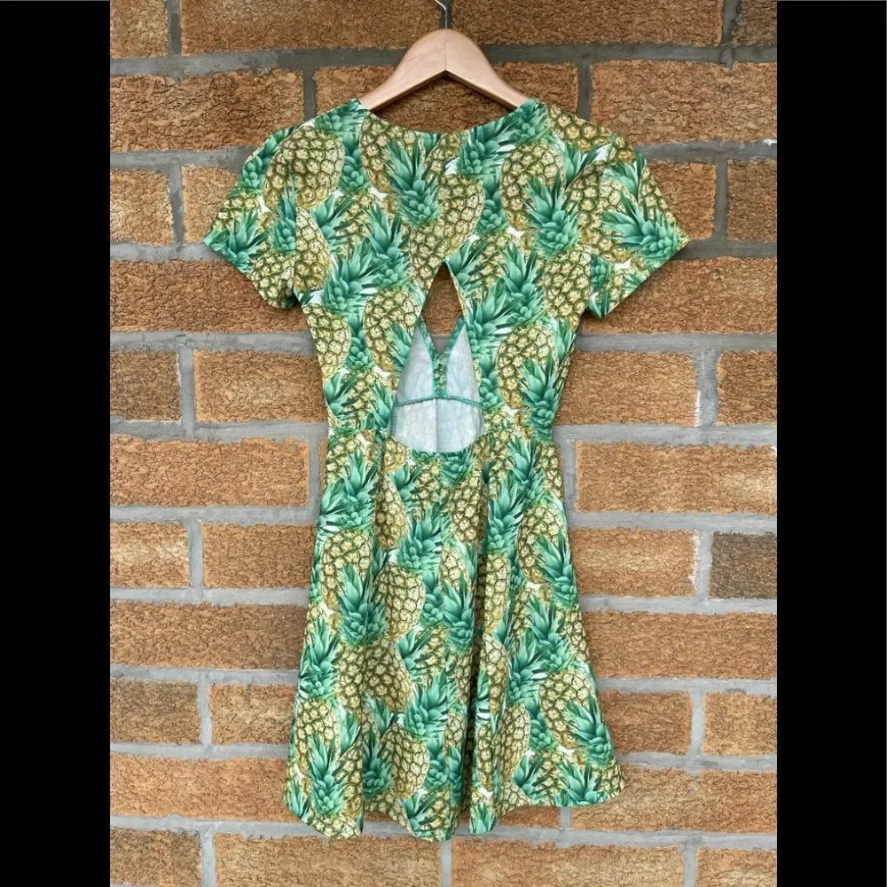 SHOW ME YOUR MUMU Ibiza Pineapple Mini Dress XS - Picture 6 of 8